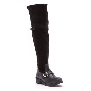 Matisse Lola Black Suede Over The Knee Boots Sz 6.5